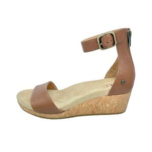 NEW UGG Zoe II Wedge Sandal Camel 8.5 Women's
